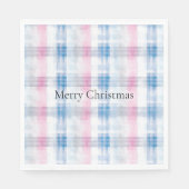 Pink Blue White Plaid Stripes Christmas Servet (Voorkant)