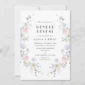 Pink Blue Wildflower Spring Summer Gender Reveal Kaart (Voorkant)