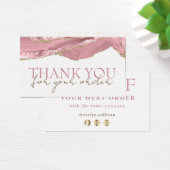 Pink blush agate merci carte de réduction (Bureau)