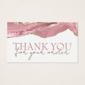 Pink blush agate merci carte de réduction (Devant)