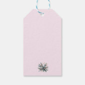 Pink Blush en Bloom Christmas Cadeaulabel (Achterkant)