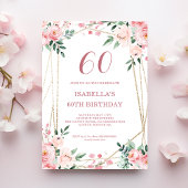 Pink Blush Floral 60e anniversaire Invitation