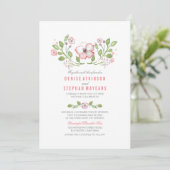 Pink & Blush Floral Aquarelle Mariage Invitations (Debout devant)