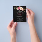 Pink Blush Floral budgetteren Opslaan Datum - zwar Flyer (Hand)