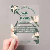 Pink blush floral Circle Acryl Uitnodigingen (Insitu (Draagbaar))