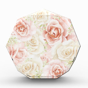 Pink Blush Floral Elegant Photo Block Fotoblokken