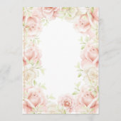 Pink Blush Floral Elegant Romantic Wedding Kaart (Achterkant)
