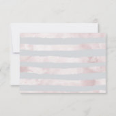 Pink Blush Floral en Boho Blue Feathers Wedding RSVP Kaartje (Achterkant)