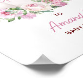 Pink Blush Floral Little Citrouille Affiche de bie (Coin)