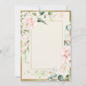 Pink Blush Floral Waterverf Wedding Kaart (Achterkant)