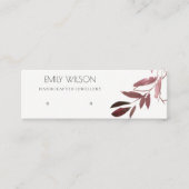 PINK BLUSH FOLIAGE WATERVERF EARRING DISPLAY LOGO MINI VISITEKAARTJE (Voorkant)