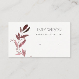 PINK BLUSH FOLIAGE WATERVERF EARRING DISPLAY LOGO VISITEKAARTJE