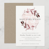 PINK BLUSH FOLIAGE WREATH TOUT ÂGE 75 CARTE D'ANNI (Devant / Derrière)