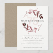 PINK BLUSH FOLIAGE WREATH TOUT ÂGE 75 CARTE D'ANNI (Devant / Derrière)