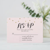 Pink Blush Gold Sparkt Confetti RSVP (Debout devant)