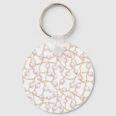 Pink Blush Gold Tufts Sleutelhanger (Achterkant)