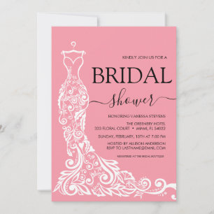 Pink Blush Gown Vrijgezellenfeest Kaart