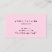 Pink Blush Modern Logo Carte de fidélité professio (Dos)