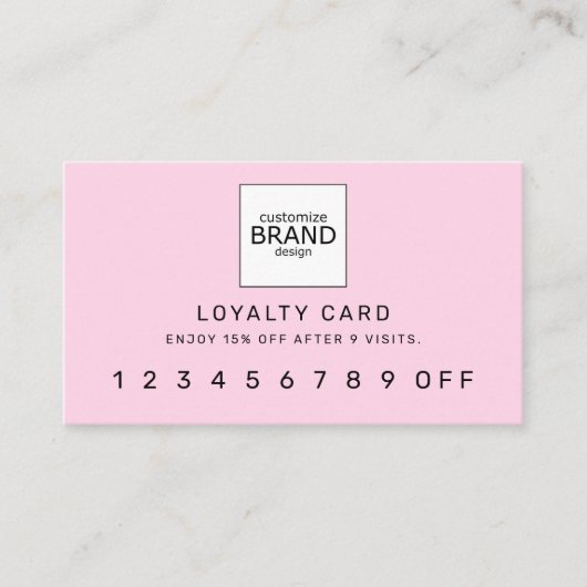 Pink Blush Modern Logo Carte de fidélité professio (Devant)