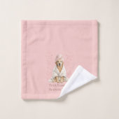 Pink Blush Personalized Dog Groomer Spa Towel (Gant de toilette)