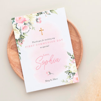 Pink blush Premier Carte de remerciements de commu