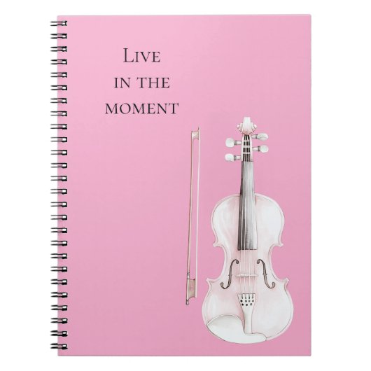 Pink Blush Violin Notitieboek (Voorkant)