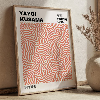 Pink Blush Yayoi Kusama Retro Exhibition Poster