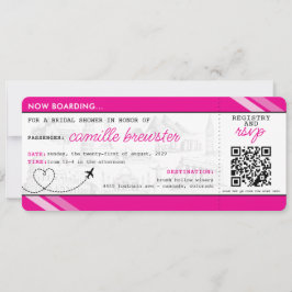 Pink Boarding Pass-Vrijgezellenfeest Kaart
