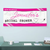 Pink Boarding Pass-Vrijgezellenfeest Spandoek (Beurs)