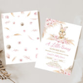 Pink Boho Bunny Baby shower Kaart
