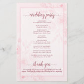 Pink Boho Chic Peonies Budget Wedding Program (Achterkant)