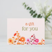 Pink Boho Country Floral Certificat cadeau Merci (Debout devant)