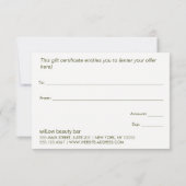 Pink Boho Country Floral Certificat cadeau Merci (Dos)