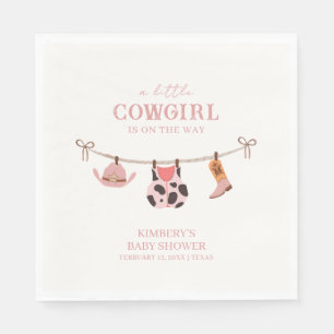 Pink Boho Cowgirl Clothesline Koeienhuid Baby show Servet