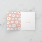 Pink Boho Daisy Birthday Party Bedankkaart (Binnen)