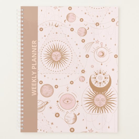 PINK BOHO DESIGNER WEEKLY PLANNER (Voorkant)