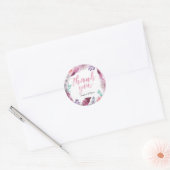 Pink Boho Feather Dank u stickers (Envelop)