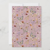 Pink Boho Floral Baby Brunch Kaart (Achterkant)