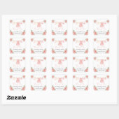 Pink Boho Floral Baby shower Vierkante Sticker (Vel)