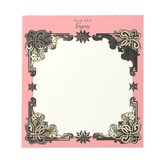 Pink Boho Floral Bohemian Celtic Knot Notitieblok (Voorkant)