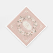 Pink Boho Floral Monogram Servet (Hoek)