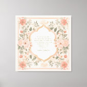 Pink Boho Floral Romantisch Citaat Canvas Afdruk (Voorkant)