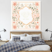 Pink Boho Floral Romantisch Citaat Canvas Afdruk (Insitu (Slaapkamer))