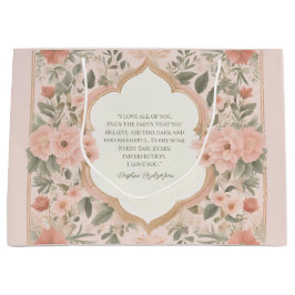 Pink Boho Floral Romantisch Citaat Groot Cadeauzakje