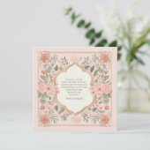 Pink Boho Floral Romantisch Citaat Kaart (Staand voorkant)