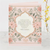 Pink Boho Floral Romantisch Citaat Kaart (Gele Bloem)