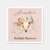 Pink Boho Floral Western Vrijgezellenfeest Servet (Voorkant)