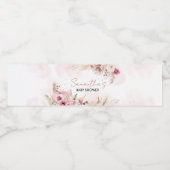 Pink Boho Herfst Pumpkin Baby shower Waterfles Etiket (Enkel label)