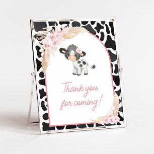 Pink Boho Highland Koe Bedankt voor uw komst Poster