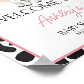 Pink Boho Highland Koe Welkom Poster (Hoek)